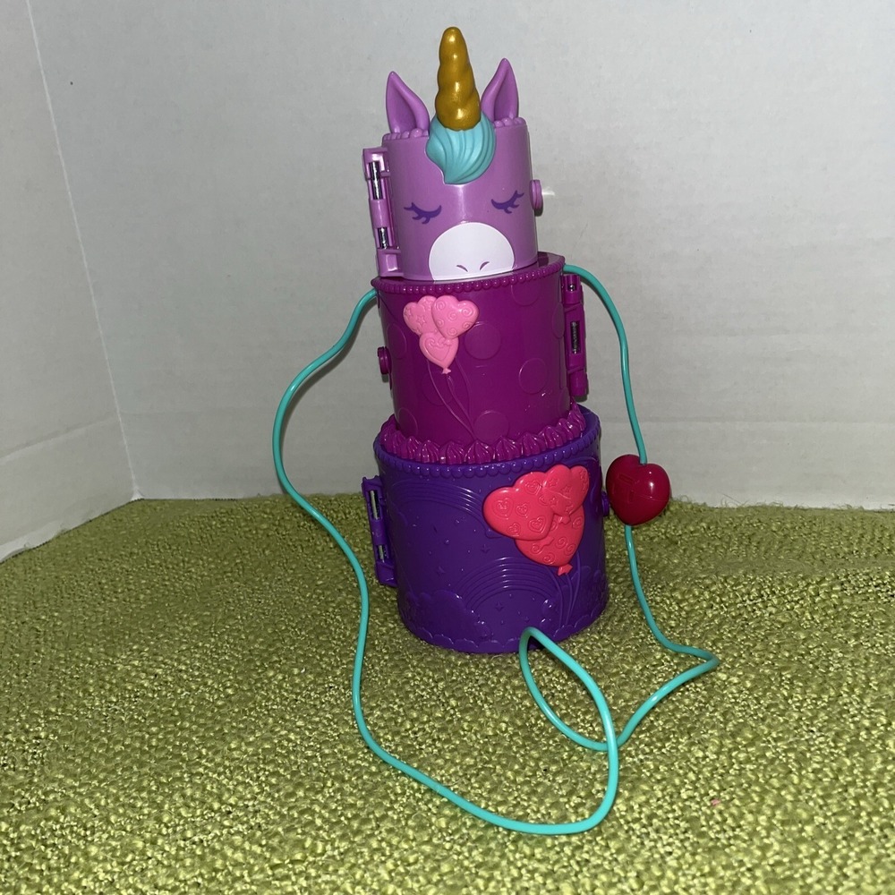 Polly Pocket Spin 'n Surprise Birthday Cake Unicorn Theme Playset NO Accessories